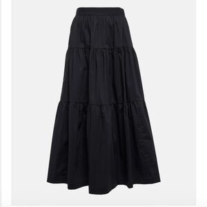 STAUD Black Tiered Midi Skirt